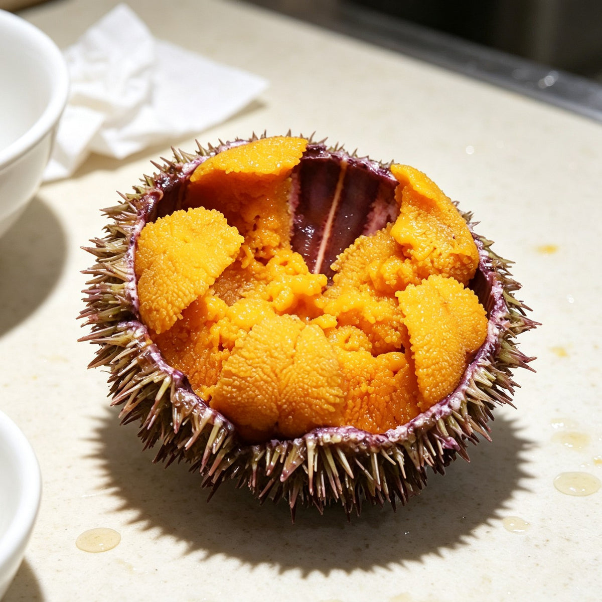 Fresh Sea Urchin, Vibrant Orange Roe