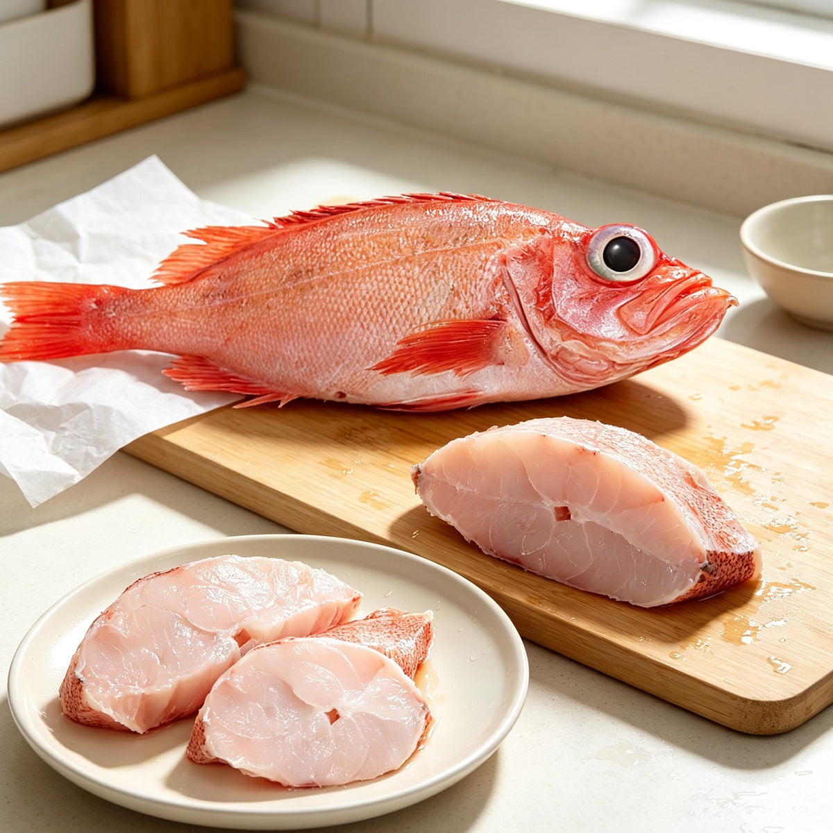 Vibrant Red Snapper, Ocean Fresh